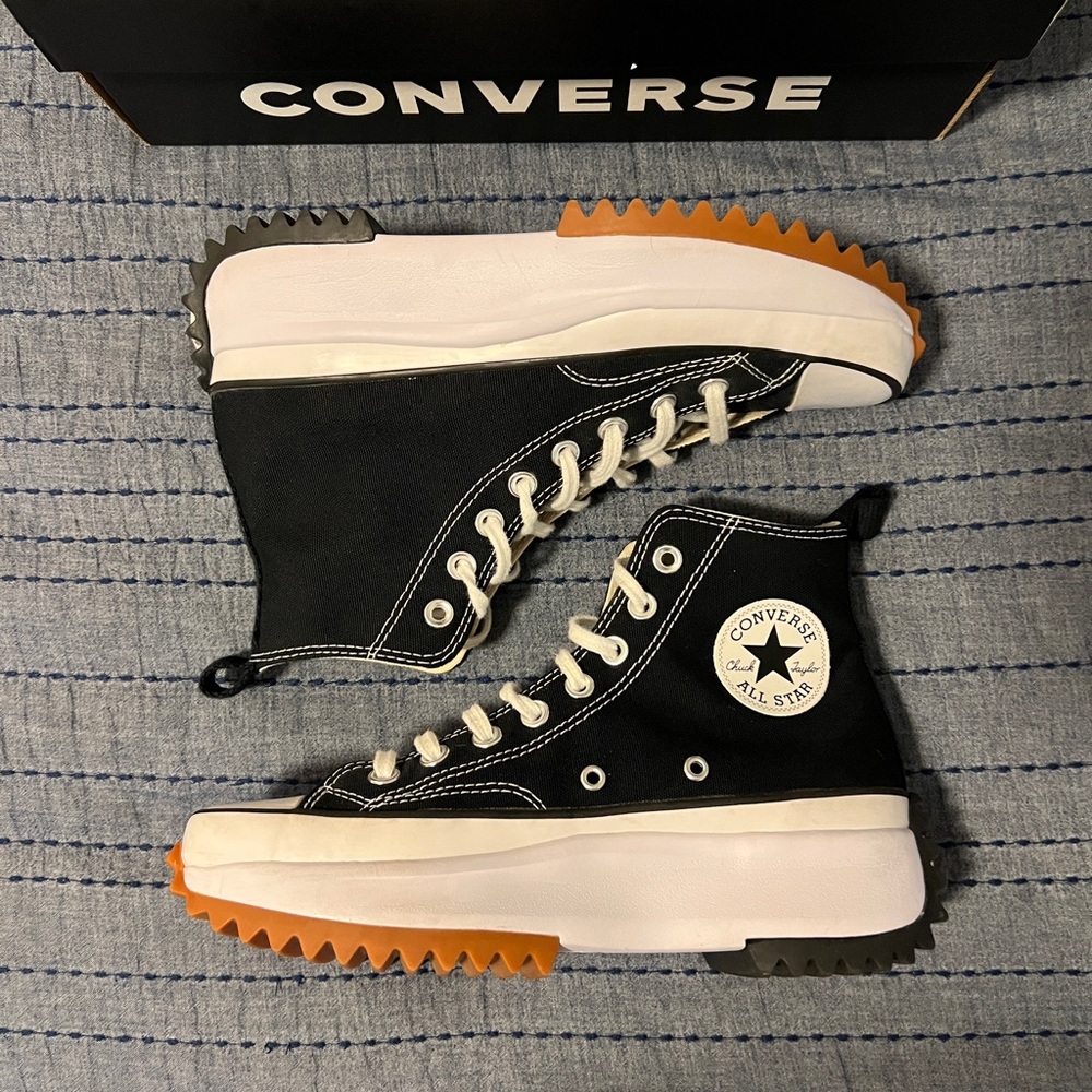 black high top converse run star hike